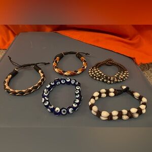 Stylish Beaded and Braided Bracelet Set